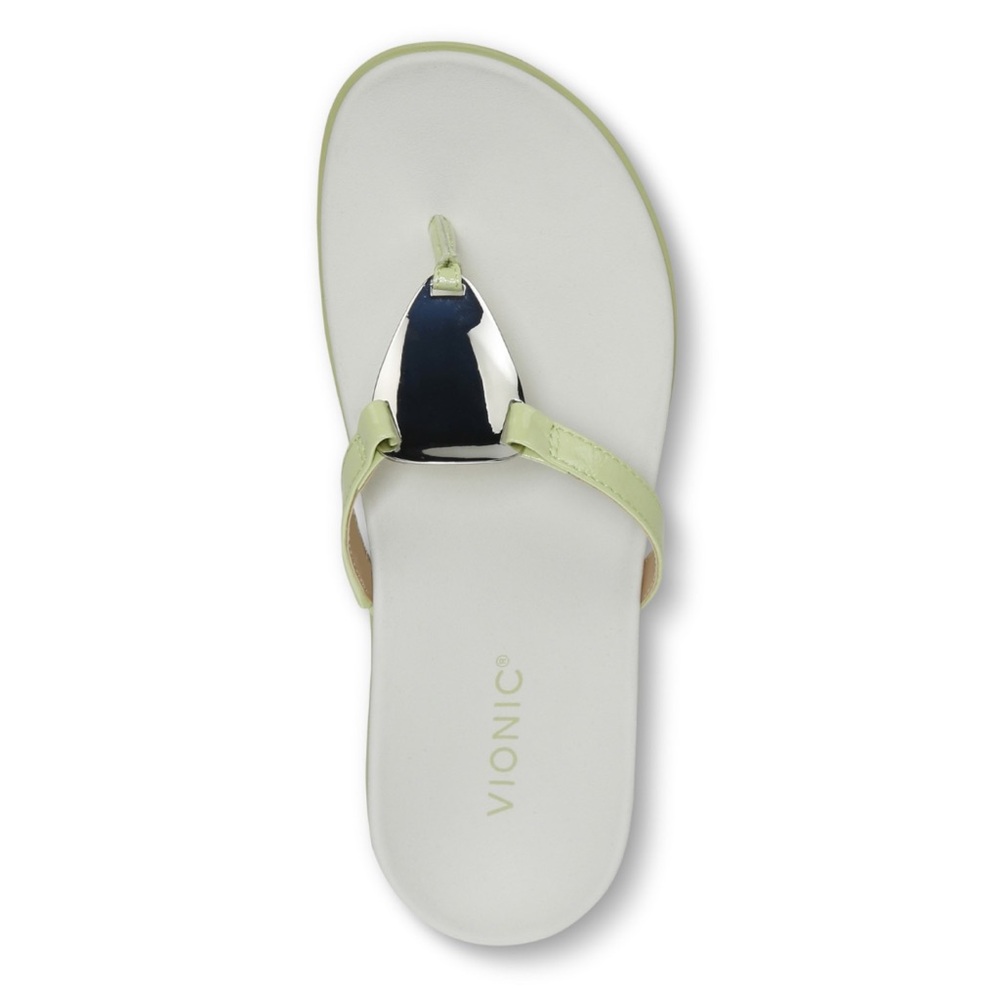 Vionic Raysa Women's Toe Post Supportive Sandal Pale Lime Sz 8.5